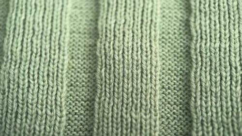 Green Knitted Fabric, Dolly Shot