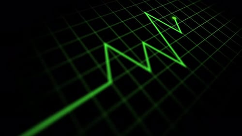 Digital Heartbeat Waveform Animation on Grid
