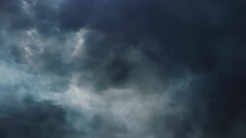 Turbulent Swirling Storm Clouds Aerial Footage