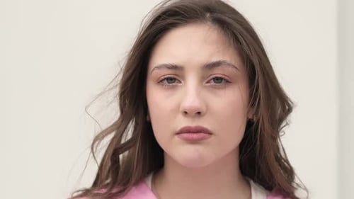 Young Woman's Hair Blowing in the Wind