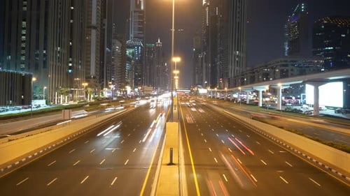 Cars Driving on Busy Hectic Urban City Road at Rush Hour Traffic