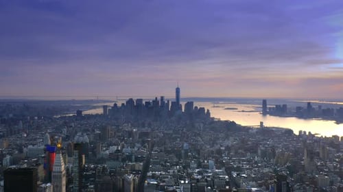 New York City Manhattan City Skyline Time Lapse with Freedom Tower / One World Trade Center shot in
