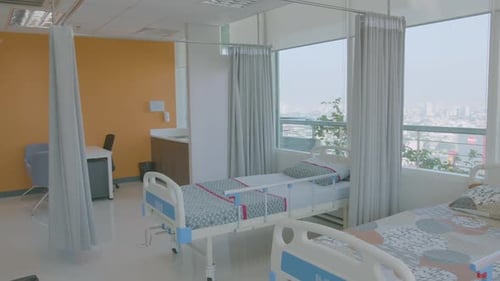 Panning Shot Of A Newly Built Moden Office Clinic