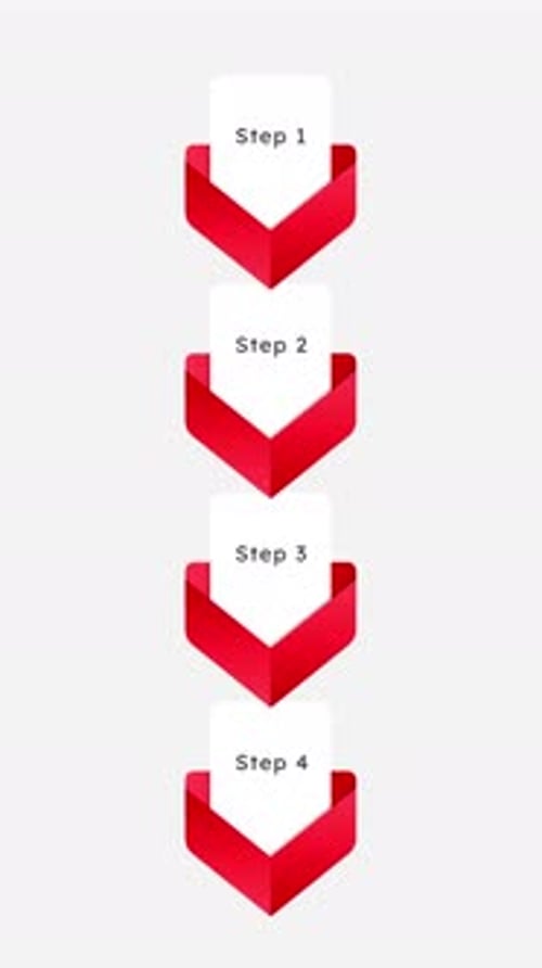Emergency actions guide red ribbon empty infographic template animation