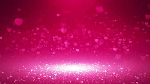 Sparkling Pink Hearts Love and Celebration Background Animation