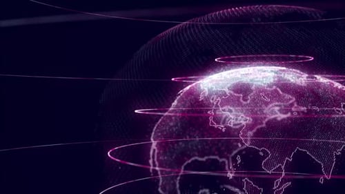 Digitale Erddrehende globale Netzwerkverbindungstechnologie. D 27