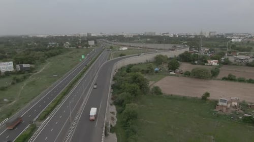 Drone shot of indian highway