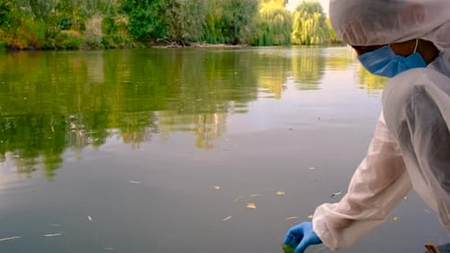 Conduct a Water Study on a River Selective Focus