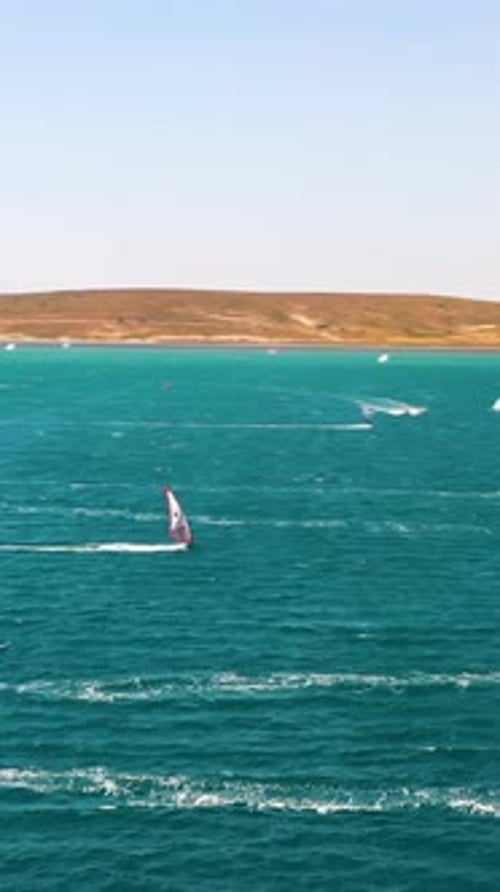 Windsurfers vertical video