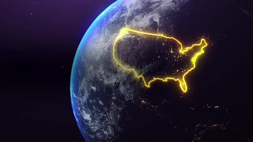 Realistic Earth United States Border 3D
