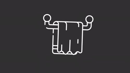 Minimalist Animated Towel Rack Line Icon