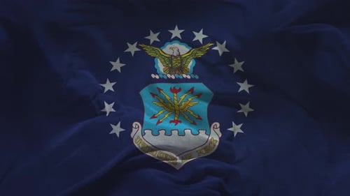 United States Air Force Emblem Waving Flag Seamless Loop