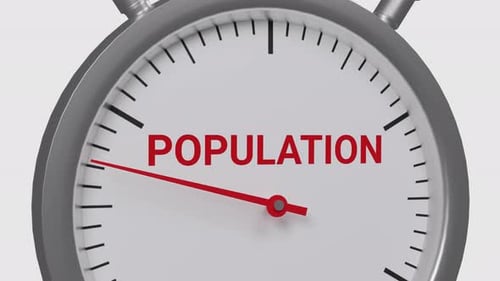 3D Animated Population Growth Stopwatch