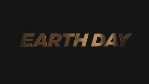 Earth Day Gold Text Alpha Channel