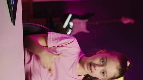 Child Creates Content For Social Media Channel