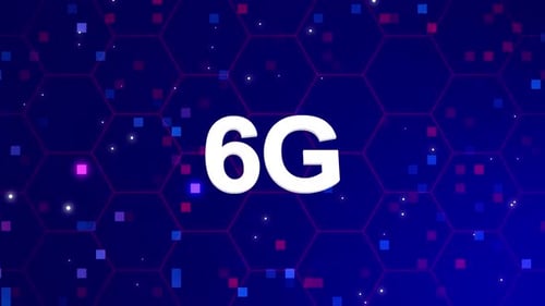 Futuristic 6G Network Technology Abstract Background