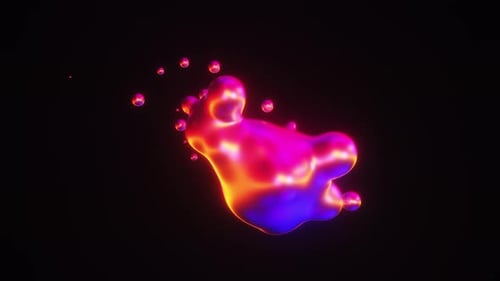 Neon Glowing Gradient Metaball Shapes Morphing Background Loop