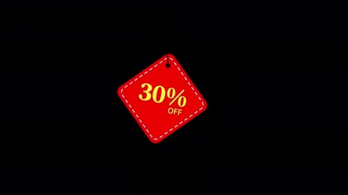 Animated Red Diamond Price Tag with 30% Off