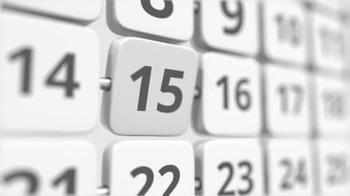 3D Minimalist Calendar Date Selection Animation