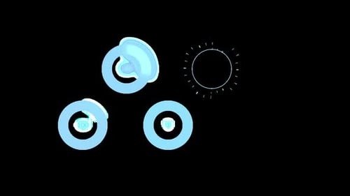 Interface Collection: Animation of five graphs in circular format popping one after another and even