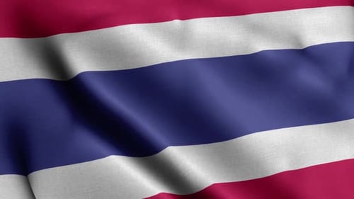 Realistic Seamless Waving Flag of Thailand Loop