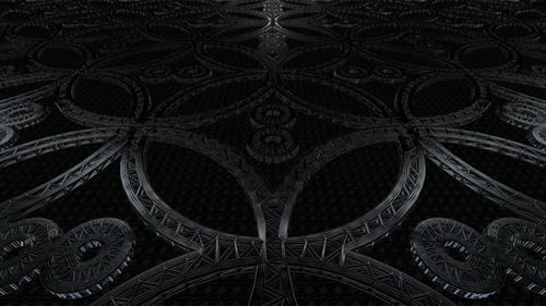 Dark Metallic Geometric Interlocking Pattern Loop