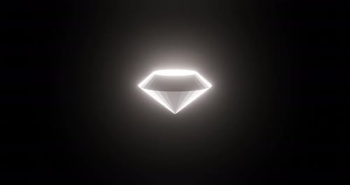 Simple Shiny Diamond Rotates In A Loop