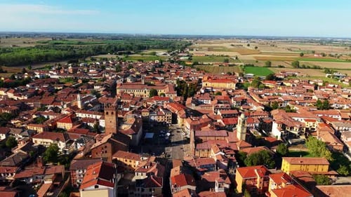 Aerial View of Medieval Italian Town