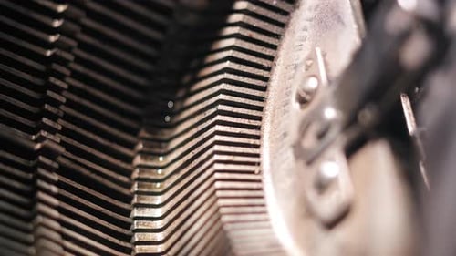 Extreme Closeup of Vintage Typewriter Hammers Striking Paper Cinematic Macro Shot Showing Mechanical