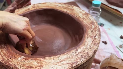 Working With Clay In Ceramic Workshop 8