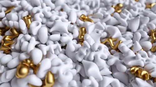 Luxury Abstract Gold and White Fluid Organic Shapes Animation
