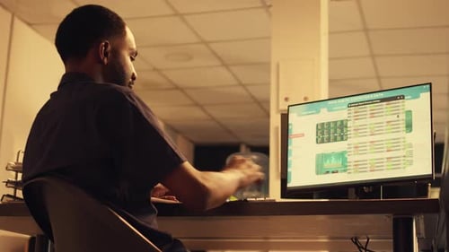 Corporate Employee Analyzing Stock Market Real Time Trend