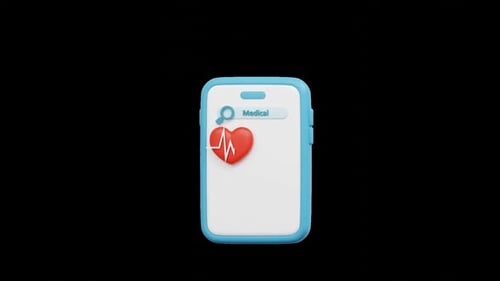 3D Animated Smartphone with Medical Application UI
