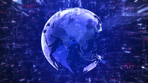 Digital Data Network Earth Globe Technology Animation