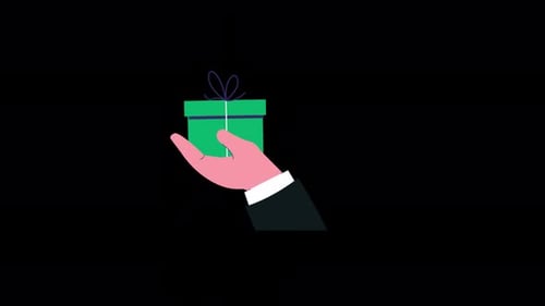 Animated Hand Presenting a Gift Box