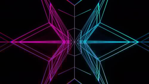 Cyan And Pink Abstract Moving Neon Lines Background Vj Loop In 4K
