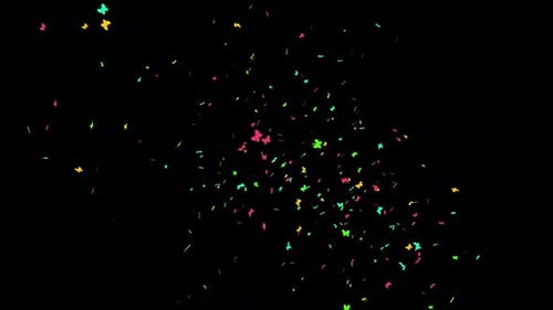 Falling Colorful Butterfly Confetti Particles Animation