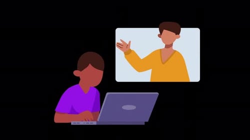 Animated Flat Design Online Class Video Call