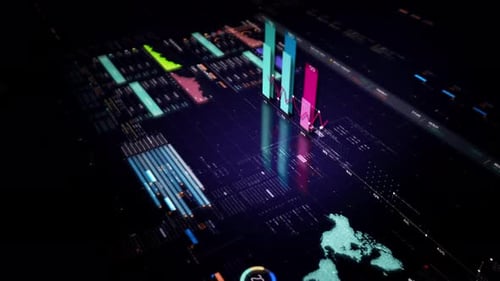 Businessman Analyzing Infographic Charts Presentation 01