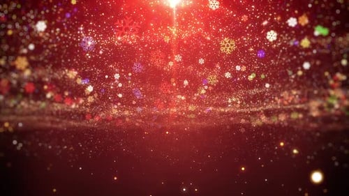 Sparkling Holiday Particles and Snowflakes Festive Background