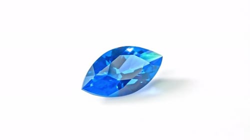 Rotating Blue Sapphire Gemstone Close Up