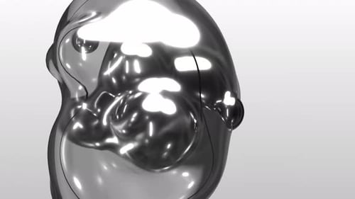 Abstract Metallic Liquid Spheres Morphing Background Animation