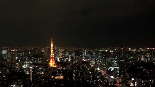 Tokyo Tower with City Skyline in Japan