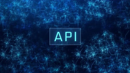 API concept on abstract computer networks background