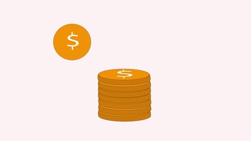 Business Growth Concept with Stacking Coins and Rocket Launch