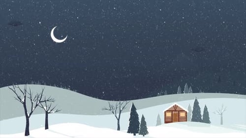 Christmas Mountain Atmosphere with Snowy Weather 4K