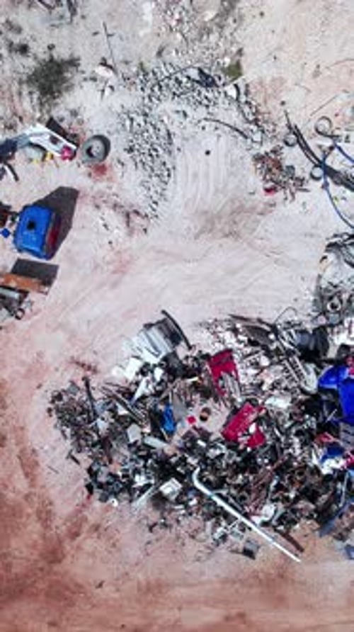 Desert Wasteland: Aerial View of Discarded Garbage