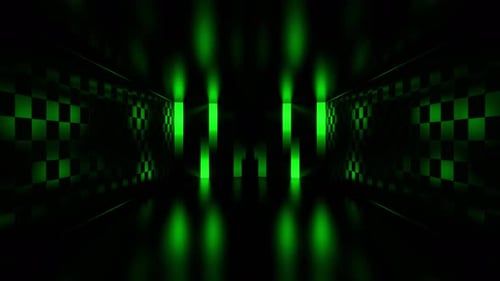 Green Industrial Light Tunnel Techno Background Vj Loop In 4K