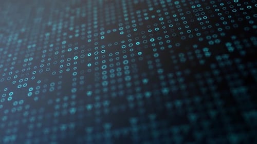 4K Digital cyberspace with particles and Digital data network connections. Abstract technology loop