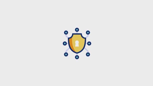 Animated Shield Icon for Network Security and Data Protection, Elements ...